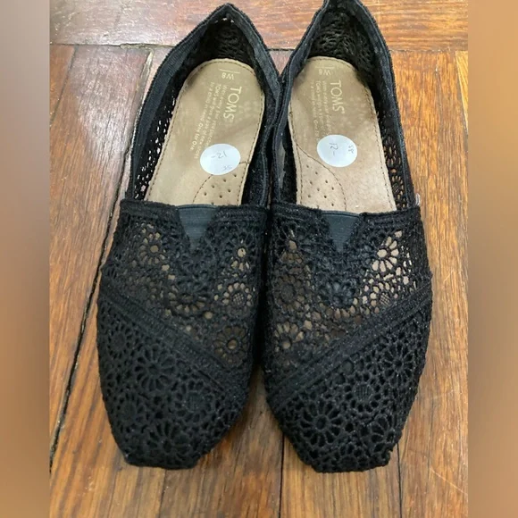 Crochet Black Toms Size Tom's Alpargata Women's Lightweight Flat
